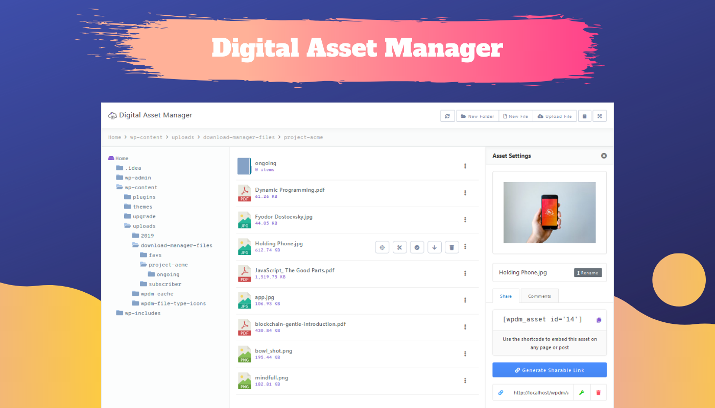 Say hello to the Digital Asset Manager for WordPress and WPDM 5